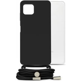 Mobilize Lanyard Gelly Samsung Galaxy A22 5G Flexibel TPU Hoesje met koord - Zwart