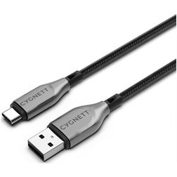 Cygnett Armoured USB-A naar USB-C Kabel 1 Meter - Zwart