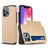 Mobigear Card iPhone 14 Pro Hoesje Hardcase Backcover Shockproof met Pasjeshouder - Goud