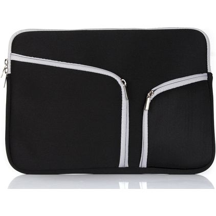 Mobigear Double Zipper Neopreen Laptop Sleeve 15 - 16 inch Laptop hoes - Zwart