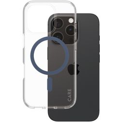 CARE by PanzerGlass Flagship iPhone 16 Pro MagSafe Hoesje Hardcase Backcover - Transparant / Blauw
