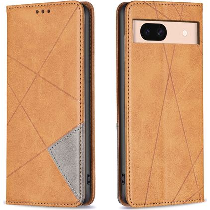 Mobigear Rhombus Slim Google Pixel 8a Hoesje Bookcase - Cognac
