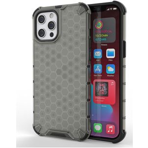 Mobigear Honeycomb iPhone 13 Mini Hoesje Hardcase Backcover Shockproof - Zwart