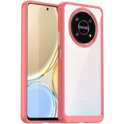 Mobigear Crystal HONOR Magic 4 Lite Hoesje Hardcase Backcover - Transparant / Rood