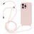 Mobigear Lanyard iPhone 14 Pro Siliconen Hoesje met koord - Sand Pink