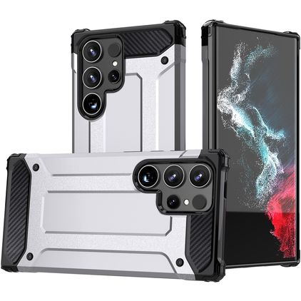 Mobigear Outdoor Samsung Galaxy S24 Ultra Hoesje Hardcase Backcover Shockproof - Zilver