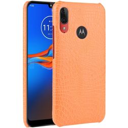 Mobigear Croco Motorola Moto E6 Plus Hoesje Backcover - Oranje
