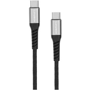 Mobiparts Woven Cable USB-C naar USB-C Kabel 1.5 Meter - Zwart