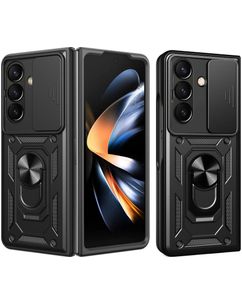 Mobigear Armor Ring Cam Slide Samsung Galaxy Z Fold 8 Ultra Hoesje Hardcase Backcover Shockproof met Ringhouder en Camera Slider - Zwart