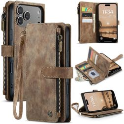 CaseMe C30 iPhone 17 Pro Max Hoesje Bookcase Portemonnee - Bruin