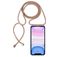 Mobigear Lanyard iPhone 11 Flexibel TPU Hoesje met koord - Transparant / Bruin