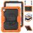 Mobigear SureGrip Xtreme iPad 11 (2025) Hoes Hard Kunststof,Siliconen Backcover + Schouderband + Standaard - Zwart / Oranje