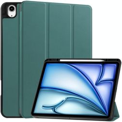 Mobigear Tri-Fold iPad Air 13 Inch (2024) Hoes Bookcase + Stylus Houder - Groen
