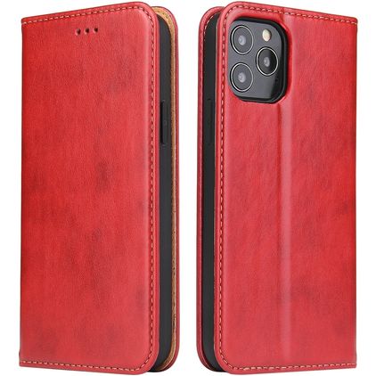 Fierre Shann Art iPhone 12 Hoesje Bookcase Portemonnee - Rood