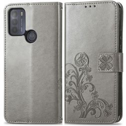 Mobigear Clover Motorola Moto G50 Hoesje Bookcase Portemonnee - Grijs