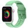 Mobigear Dashed Siliconen Apple Watch Bandje Gespsluiting - 42/41/40/38 mm - Pastelgroen