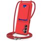 Mobigear Lanyard Card Samsung Galaxy A16 Siliconen Hoesje met koord en Pasjeshouder - Rood