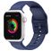 Mobigear Dashed Siliconen Apple Watch Bandje Gespsluiting - 42/41/40/38 mm - Donkerblauw