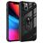 Mobigear Crystal Ring iPhone 14 Hoesje Hardcase Backcover met Ringhouder - Transparant / Zwart