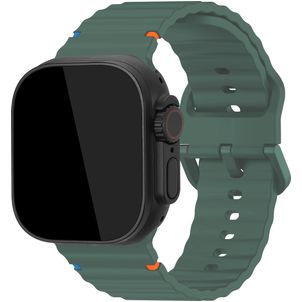 Mobilize Buckle Siliconen Apple Watch Bandje Gespsluiting - 42/41/40/38 mm - Groen