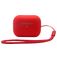 Mobigear Lanyard Apple AirPods Pro 2 Hoesje Flexibel Siliconen - Rood