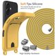 Mobigear Lanyard Card iPhone 16 Plus Siliconen Hoesje met koord en Pasjeshouder - Geel