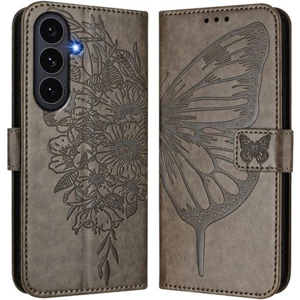 Mobigear Butterfly Samsung Galaxy S26 FE Hoesje Bookcase Portemonnee - Grijs