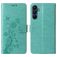 Mobigear Flowers Samsung Galaxy A17 Hoesje Bookcase Portemonnee - Groen