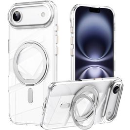 Mobigear Frosted Mag iPhone Air MagSafe Hoesje Hardcase Backcover met Standaard - Zilver