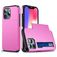 Mobigear Card iPhone 14 Hoesje Hardcase Backcover Shockproof met Pasjeshouder - Roze