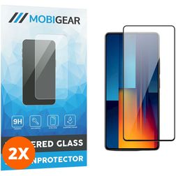 Mobigear Premium POCO M6 Pro Glazen Screenprotector - Case Friendly - Zwart (2-Pack)