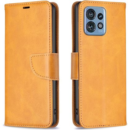 Mobigear Excellent Motorola Edge 40 Pro Hoesje Bookcase Portemonnee - Cognac