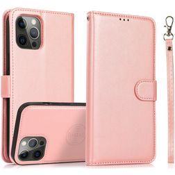 Mobigear Wallet iPhone 16 Pro Hoesje Uitneembare 2in1 Bookcase Portemonnee - Roségoud
