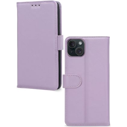 Mobilize Premium Gelly Wallet iPhone 15 Plus Hoesje Bookcase Portemonnee - Paars