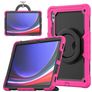 Mobigear RingGuard Samsung Galaxy Tab S10 Ultra Hoes Hard Kunststof,Siliconen Backcover + Stylus Houder + Schouderband + Standaard - Magenta
