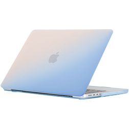 Mobigear Rainbow Matte MacBook Pro 16 Inch (2021-2024) Hoes Hardshell Laptopcover MacBook Case - Blauw / Roze - Model A2485 / A2780 / A2991