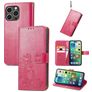 Mobigear Clover iPhone 15 Pro Hoesje Bookcase Portemonnee - Magenta