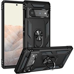 Mobigear Armor Ring Google Pixel 6 Pro Hoesje Hardcase Backcover Shockproof met Ringhouder - Zwart