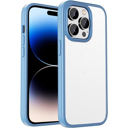 Mobigear Crystal iPhone 14 Pro Hoesje Hardcase Backcover Shockproof - Transparant / Blauw