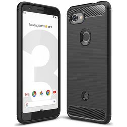 Mobigear Brushed Slim Google Pixel 3a Hoesje Flexibel TPU Backcover - Zwart