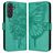 Mobigear Butterfly Samsung Galaxy M55 Hoesje Bookcase Portemonnee - Groen