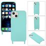 Mobigear Lanyard iPhone 14 Siliconen Hoesje met koord - Turquoise
