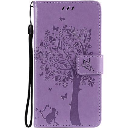 Mobigear Tree Samsung Galaxy S21 Hoesje Bookcase Portemonnee - Paars