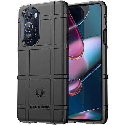 Mobigear Rugged Shield Motorola Edge X30 Hoesje Flexibel TPU Backcover Shockproof - Zwart