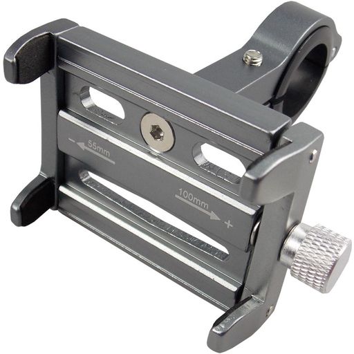 Mobigear Alu Bracket Telefoonhouder Fiets / Motor Fietsstuur Bevestiging Klem Universeel - Grijs