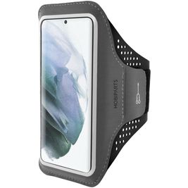 Mobiparts Comfort Fit Telefoonhouder Hardlopen Samsung Galaxy S21 Sport Hoesje Neopreen Sportarmband - Zwart