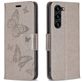 Mobigear Butterfly Samsung Galaxy S24 Plus Hoesje Bookcase Portemonnee - Grijs