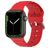 Mobigear Bumpy Siliconen Apple Watch Bandje Gespsluiting - 49/46/45/44 mm - Rood