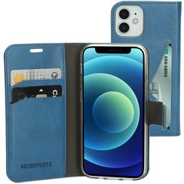 Mobiparts Classic Wallet iPhone 12 Mini Hoesje Bookcase Portemonnee - Steel Blue