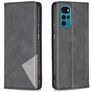 Mobigear Rhombus Slim Motorola Moto G22 Hoesje Bookcase - Zwart